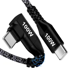 USB C ケーブル L字 PD対応 type c 100W/5A 急速充電 L型 高出力 1.8M USB-C to USB-C ケーブル 断線防止 ナイロン編み 充電コード タイプc スマホ/MacBook/iPad/iPhone16 15/Ga ...