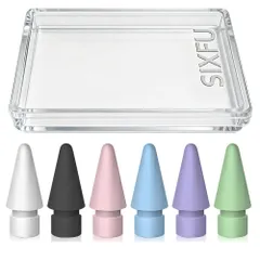 SIXFU Apple Pencilチップ用6色チップ iPad Pencilチップ カバーケース付き Apple Pencil Pro/USB-C/第1世代/第2世代iPencil用 (白、黒、ピンク、青、紫、緑)
