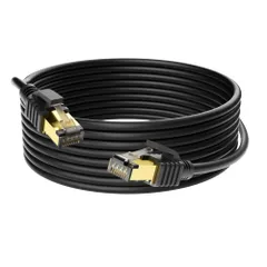 Lanケーブル 1M CAT7 イーサネットケーブル 超高速10Gbps/600MHz 3重シールド有線ランコード カテゴリ7ネットワークケーブル RJ45ツメ折れ防止 PoE給電 防水インタネット接続線 PS4/5 テレビ ルーターに対応 ブラック
