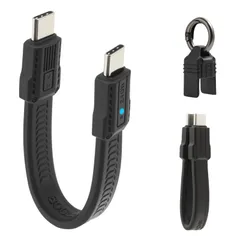 aceyoon USB C ケーブル 13.5cm 短い 充電 ケーブル USB4.0対応 8K60Hz 240W キーホルダー 収納便利 LEDライト 超高速充電 80Gbpsデータ同期 0.14m ショート タイプC for iPhone 17  ...