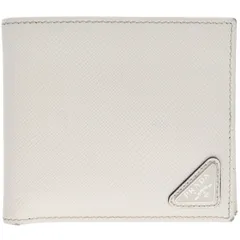 【中古】 PRADA プラダ コインパース付き サフィアーノレザー ウォレット 2MO738_QHH_F0K74 チョークホワイト 白 トライアングルロゴ 二つ折り財布 折りたたみ コンパクト 25038629 RS