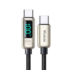 Mcdodo USB-C to USB-Cケーブル PD 100W急速充電 出力スクリーン表示 E-markerチップ内蔵 高速データ転送 亜鉛合金シェル 高耐久ナイロン編み Type-C充電コード タイプC コード MacBook iPad iPh ...