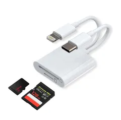 2in1 SDカードリーダー【2026年MFI認証】SDカードリーダー ライトニング 同時にUSB-Cポートをサポート USB 3.0 双方向高速転送対応 設定不要 写真/ビデオ/ドキュメント読み取り機能 Androidスマートフォン/iPhone  ...
