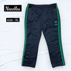 【激レア/XL】Needles × HIDDEN NY トラックパンツ KP973 ナロー 黒×緑 日本製のサムネイル