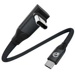 USB C ケーブル 短い 30CM L字 USB C 3.2 Gen 2x2 20Gbps高速データ転送 240W PD3.1超高速充電 4K@60Hz映像出力 30センチ Type C オス - オス 90度 タイプ C 直角ケーブル L型充電コ ...