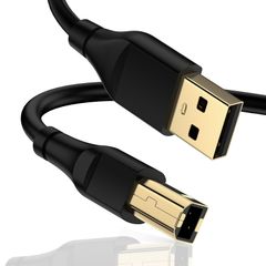 プリンターケーブル 1.8M USB Aオス-Bオス USB 2.0 ケーブル プリンター 接続用 金メッキコネクタ Type B 480Mbps高速データ転送 HP、キヤノン、ブラザー、エプソン、デルの複合機 スキャナー ファックス機 コピー機など ...