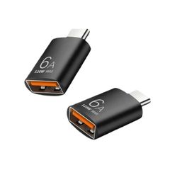 BOMIE USB Type-C 変換アダプタ 2個セット 6A 120W 急速充電 10Gbps 高速データ転送 USB 3.2 Gen2 (メス) to Type-C (オス) 変換アダプタ OTG対応 アルミ製外装 M-acBook Pro/A ...