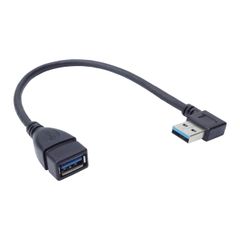 KOYOKOMA 延長ケーブル USB 3.0 L型 L字型 約18cm 変換 上向き 下向き 右向き 左向き Type-A オス メス タイプA 変換コネクタ 角度 90度 直角 （左向き）