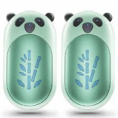 充電式カイロ 3秒急速発熱 3階段温度調節 電気カイロ 大容量 6000mAh 14時間連続発熱可能 【分離式設計】 小型 超軽量 持ち運びやすい 急速充電 旅行 出張 プレゼント用 クリスマスプレゼント (Green)