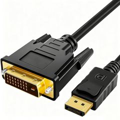DisplayPort DVI 変換 1M/1.8M ナイロン編組 耐久ケーブル DP to DVI オス-オス デスクトップPC ノートパソコン モニター プロジェクター 接続用 安定伝送 アダプターコード (1M)