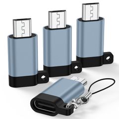 マイクロUSB変換アダプター 4個入り USB C to Micro USB 変換コネクタ type c to micro usb 変換アダプタ タイプC メス to マイクロUSB オス 10W急速充電 480Mbpsデータ転送 Xperia、Ga ...