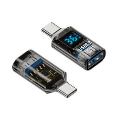 YFFSFDC USB変換アダプタLEDワットスクリーン表示 (Type C オス - USB A 3.2 メス)