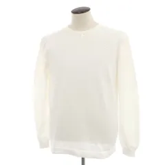 【中古】グランサッソ GRAN SASSO コットン クルーネック プルオーバーニット ホワイト【サイズ52】【メンズ】のサムネイル