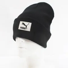 プーマ PUMA ニット帽 ニットキャップ 56-58 黒系 ブラック ロゴ 