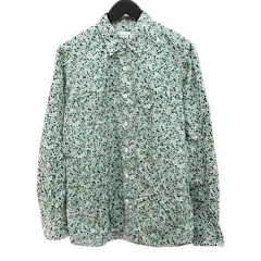 グリーンレーベルリラクシング ユナイテッドアローズ green label relaxing LIBERTY 小花柄 長袖 シャツ S 緑系 グリーン ボタン