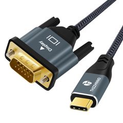 Thzzhnno USB C to VGA Cable 1M, USB Type C to VGA Converter 1080P@60Hz for Laptops, Mobile Phones, Tablets, HD TVs, Monitors, Projectors