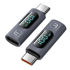 toocki USB C-C 電力表示アダプタ 100W急速充電対応 出力スクリーン表示 両方もタイプ Cポート PD c ケーブル用 保護フィルム付き iPhone 17/16/15/Pro、MacBook Air/Pro、Galaxy、Switc ...