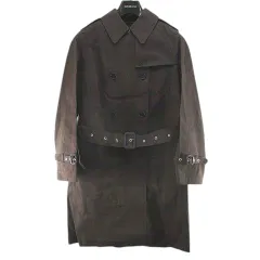 マッキントッシュ MACKINTOSH SCOTLAND トレンチコート ロング丈 34 茶系 ダークブラウン 無地 ダブルボタン ライナー付 イギリス製