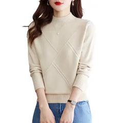 ゆったり 可愛い 無地 きれいめ 厚手 カジュアル プルオーバー カットソー ファッション タートルネック 韓国 冬服 トップス 通勤 長袖 お洒落 リブニット 秋冬 ケーブル編み ハイネック ウエア レディース セーター 柄 ニット 上品 [Augseed]