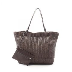 ザロウ ブルー BARN TOTE メッシュトートバッグ レザーポーチ付き 