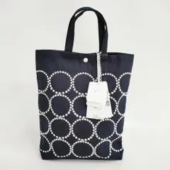 mina perhonen 未使用品 kanssa tote M tambourine 刺繍 ada7295p トートバッグ 25AW ネイビー ホワイト レディース ミナペルホネン【中古】6-0421G♪