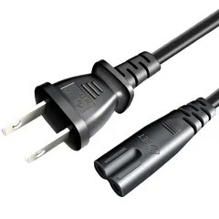 AC電源ケーブル メガネ型プラグ(オス) → 2ピンソケット(メス) 2P・ストレートコネクタ 1.5m 電源コード
