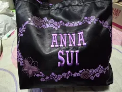 anna sui アナスイ ブラック トートバッグ PURPLE パープル 刺繍