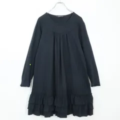 ピンクハウス★長袖チュニック・ミニワンピース シンプル ギャザー 段々重ねフリル ピコフリル 黒系 z19897