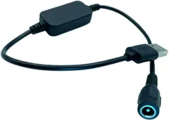 CNCTWO(コネクトツー) USB-DC(4.0mm/1.7mm)(メス) 5V→12V昇圧ケーブル 12V/1Aまで DC延長 36cm ACアダプタ USBから給電してLED照明や監視カメラなどの小電力機器用に使用できます C2401712VF ...