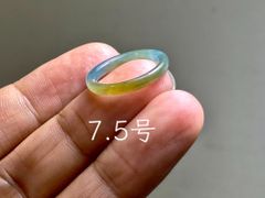 朝市 ミャンマー多色翡翠指輪 15号 - メルカリ