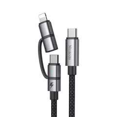 Mcdodo 2in1全能ケーブル USB 3対応 USB-C to USB-C & ライトニングケーブル 100W PD急速充電(CtoC) PD 36W急速充電(CtoL) E-Markerチップ搭載 高速データ転送 PD3.1規格 マルチケーブ ...