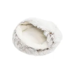 袋タイプ ふわふわ猫クッション 超可愛い 猫ベッド ペットベッド 小中型犬 猫ハウス ドーム型 可愛い CutePaw (ブラウン)