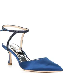 バッジェリーミシュカ レディース シューズ ヒール サテン アンクル Badgley Mischka Autumn Satin Rhinestone Embellished Ankle Wrap Puのサムネイル