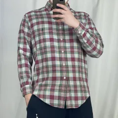 ポロ チェック 長袖 シャツ 90 241123