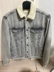 ALLSAINTS オールセインツ クロップド ファー(Fur) デニムジャケット グレーのサムネイル