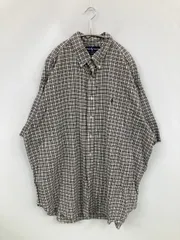 Ralph Lauren ラルフローレン シャツ/ブラウス XXL ブラック コットン チェック柄 ワンポイント ブランドロゴ 刺繍 ミドル丈 半袖 ボタンダウン レギュラーカラー
