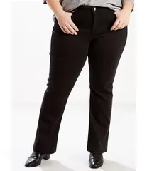 リーバイス レディース ボトムス デニムパンツ ストレート プラスサイズ デニム ジーンズ LevisR Plus Size 414 Classic Straight Leg Mid Rise Denim Jeans Soft Black ブラック