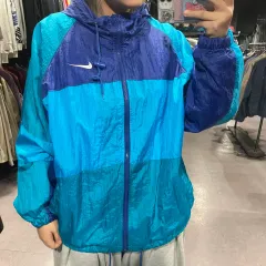 (315) NIKE ナイキ スウッシュ バイカラー オールドスクール マルチ ウィンドブレーカー フード ジャケット