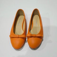 未使用級】PORSELLI ポルセリ バレエシューズ 37 オレンジ ビブラム