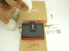 やす様専用✨ ルブタン パロマ 二つ折り財布 黒×赤 ラバーソール