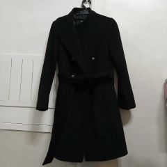 丸井 ru コート ブラック ウール100% ベルト付き 【美品】 - メルカリ