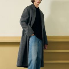 イロコイ Iroquois ラムウールタータンチェックチェスターコート