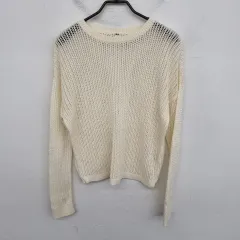 レディース55 size UNIQLO ユニクロ エンブロイダリー メッシュ ニット