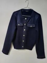 レディース GUESS ゲス 春・秋 ニット ツイードジャケット (ほぼ新品 ストレッチ90)のサムネイル