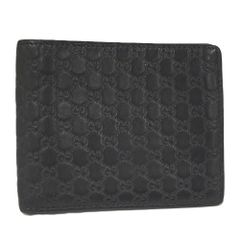 GUCCI グッチ GGキャンバス×レザー 二つ折り財布 ブラック 極美品