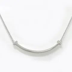 TIFFANY&Co. Tスマイル ネックレス K18WG 3.1g