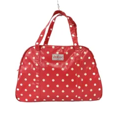 キャスキッドソン Cath Kidston ボストンバッグ トートバッグ 水玉模様 ドット柄 エナメル 赤 レッド 白 ホワイト ■GY63