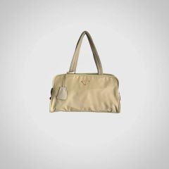 PRADA（プラダ） フリンジトートバッグ レザー ブラウンスタッズ装飾