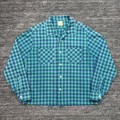 未使用品 SC / Subculture BerBerJin PRINT CHECK SHIRT NAVY CHECK 3