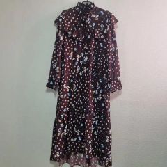 極美品♡ケイトスペード シャツワンピース ロング 花柄 リボン 黒